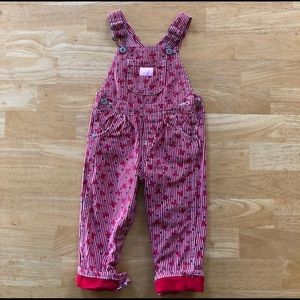 Oshkosh red bib overalls